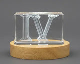 Luxury Roman Numeral IV Crystal Collectible - Custom Award From A&B Crystal Collection