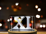 Exquisitely Crafted Roman Numeral XI Crystal Artisan A&B Crystal Collection