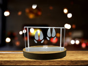 Elegant 3D Laser Engraved Pig Hoof Print Crystal Trophy Award Recognition for Animal Lovers