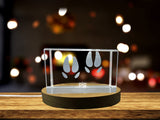 Elegant 3D Laser Engraved Pig Hoof Print Crystal Trophy Award Recognition for Animal Lovers - Custom Award From A&B Crystal Collection