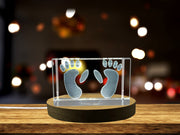 Recognition 3D Laser Engraved Monkey Paw Print Crystal Trophy Award with LED Base for Wildlife Lovers