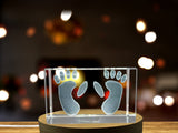 Recognition 3D Laser Engraved Monkey Paw Print Crystal Trophy Award with LED Base for Wildlife Lovers - Custom Award From A&B Crystal Collection