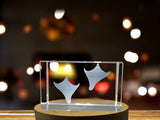 Duck Tracks Symbols 3D Engraved Crystal Trophy Award with LED Base - Recognition Piece by A&B Crystal Collection - Custom Award From A&B Crystal Collection