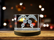 Recognition Strength And Courage Trophy Award - 3D Engraved Crystal Akofena African Symbol With LED Base