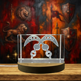 Recognition Strength And Courage Trophy Award - 3D Engraved Crystal Akofena African Symbol With LED Base - Custom Award From A&B Crystal Collection