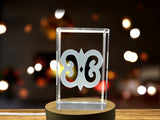 Wisdom And Knowledge Recognition Trophy: 3D Engraved Hye Won Hye Crystal Award - African Symbol - Custom Award From A&B Crystal Collection