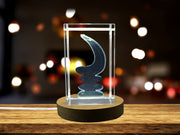 Recognition of Alertness and Vigilance: 3D Engraved Crystal Akoben African Symbol with LED Base
