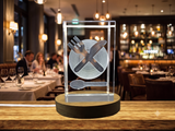 Crystal Keepsake Recognition with Plate and Cutlery Icons | Unique Gift for Culinary Enthusiasts - Custom Award From A&B Crystal Collection