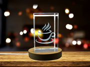 Elegant 3D Engraved Crystal Coffee Cup Keepsake Recognition | Perfect Gift for Coffee Lovers