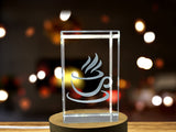 Elegant 3D Engraved Crystal Coffee Cup Keepsake Recognition | Perfect Gift for Coffee Lovers - Custom Award From A&B Crystal Collection