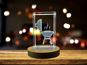 Recognition Unique Crystal Plate with 3D Engraved BBQ Grill Icons - Exquisite Gift with LED Base