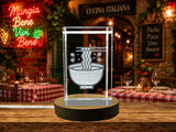 Spaghetti Bowl Icon 3D Engraved Crystal — Made in Canada