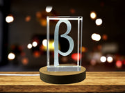 Recognition Elegant Crystal Trophy Award - Unique Greek Beta Symbol Laser-Crafted Sculpture