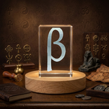 Unique Greek Beta Symbol Laser-Crafted Sculpture - Recognition Elegant Crystal Trophy Award
