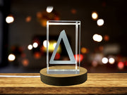 Delta Symbol Crystal Trophy Award - Luxurious Recognition Sculpture with LED Base Light