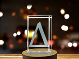 Delta Symbol Crystal Trophy Award - Luxurious Recognition Sculpture with LED Base Light - Custom Award From A&B Crystal Collection