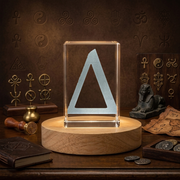 Delta Symbol Crystal Trophy Award - Luxurious Recognition Sculpture with LED Base Light