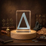 Delta Symbol 3D Engraved Crystal Trophy Award — Made in Canada - Custom Award From A&B Crystal Collection