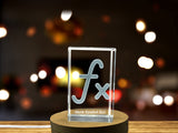 Recognition Crystal f(x) Sculpture Award - Handcrafted Art with Free LED Base Light - Custom Award From A&B Crystal Collection