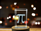 Crystal Recognition Award for Pi - Elegant Mathematical Sculpture with LED Base, Made in Canada - Custom Award From A&B Crystal Collection