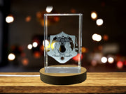 Jordan Coat Of Arms 3D Engraved Crystal Trophy Award For Recognition With LED Base