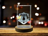 Jordan Coat Of Arms 3D Engraved Crystal Trophy Award For Recognition With LED Base