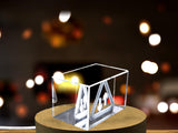 Harmonious Exchange | 3D Engraved Crystal Sculpture of Two-Way Traffic Sign A&B Crystal Collection