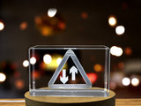 Harmonious Exchange | 3D Engraved Crystal Sculpture of Two-Way Traffic Sign A&B Crystal Collection