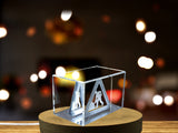 Focused Endeavors | 3D Engraved Crystal Sculpture of 'Men at Work' Traffic Sign A&B Crystal Collection