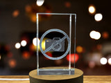 Recognition 3D Engraved Crystal Trophy Award - Personalized Keepsake with LED Base Light - Custom Award From A&B Crystal Collection