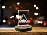 Navigating the Terrain | 3D Engraved Crystal Sculpture of 'Hump' Traffic Sign