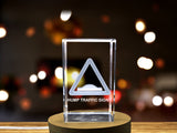 Navigating the Terrain | 3D Engraved Crystal Sculpture of 'Hump' Traffic Sign A&B Crystal Collection