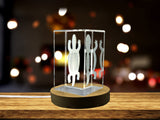 Denkyem Crystal Trophy Award For Recognition - 3D Engraved Symbol of Strength & Adaptability With LED Base - Custom Award From A&B Crystal Collection