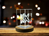 Aban 3D Engraved Crystal Trophy Award for Recognition - LED Base & Gift Box Included - Custom Award From A&B Crystal Collection