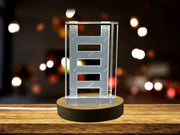 Owuo Atwedee 3D Laser Engraved Crystal Trophy Award For Recognition With Free LED Base Light