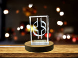 Nyansapo 3D Engraved Crystal Trophy Award with LED Base - Recognition Gift with Adinkra Symbol