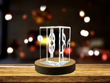 Nyansapo 3D Engraved Crystal Trophy Award with LED Base - Recognition Gift with Adinkra Symbol - Custom Award From A&B Crystal Collection