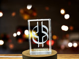 Nyansapo 3D Engraved Crystal Trophy Award with LED Base - Recognition Gift with Adinkra Symbol - Custom Award From A&B Crystal Collection