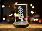 Nyame Nti 3D Engraved Crystal Award Trophy For Recognition - African-Inspired Décor With LED Base