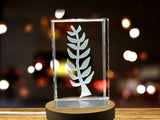 Nyame Nti 3D Engraved Crystal Award Trophy For Recognition - African-Inspired Décor With LED Base - Custom Award From A&B Crystal Collection