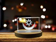 Osram Ne Nsoromma 3D Engraved Crystal Recognition Trophy Award Gift with Round LED Base Light