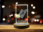 Recognition Ovo Foro Adobe African-Inspired 3D Engraved Crystal Trophy Award with LED Base