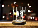 Recognition Ovo Foro Adobe African-Inspired 3D Engraved Crystal Trophy Award with LED Base - Custom Award From A&B Crystal Collection
