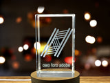 Recognition Ovo Foro Adobe African-Inspired 3D Engraved Crystal Trophy Award with LED Base - Custom Award From A&B Crystal Collection