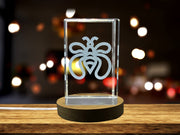 Fafanto Adinkra Crystal Trophy Award - Recognition Gift with 3D Engraving & LED Base