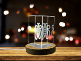 Fafanto Adinkra Crystal Trophy Award - Recognition Gift with 3D Engraving & LED Base - Custom Award From A&B Crystal Collection