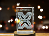 Fawohodie 3D Crystal Trophy Award - Recognition Adinkra Symbol of Independence & Freedom Gift - Custom Award From A&B Crystal Collection