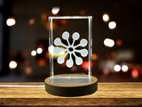 Recognition Fofo 3D Crystal Trophy Award - Adinkra Symbol of Protection Against Jealousy - Custom Award From A&B Crystal Collection