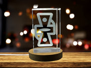 Recognition 3D Engraved Mekyea Wo Crystal Trophy with LED Base Light - Adinkra Gift