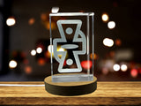 Recognition 3D Engraved Mekyea Wo Crystal Trophy with LED Base Light - Adinkra Gift